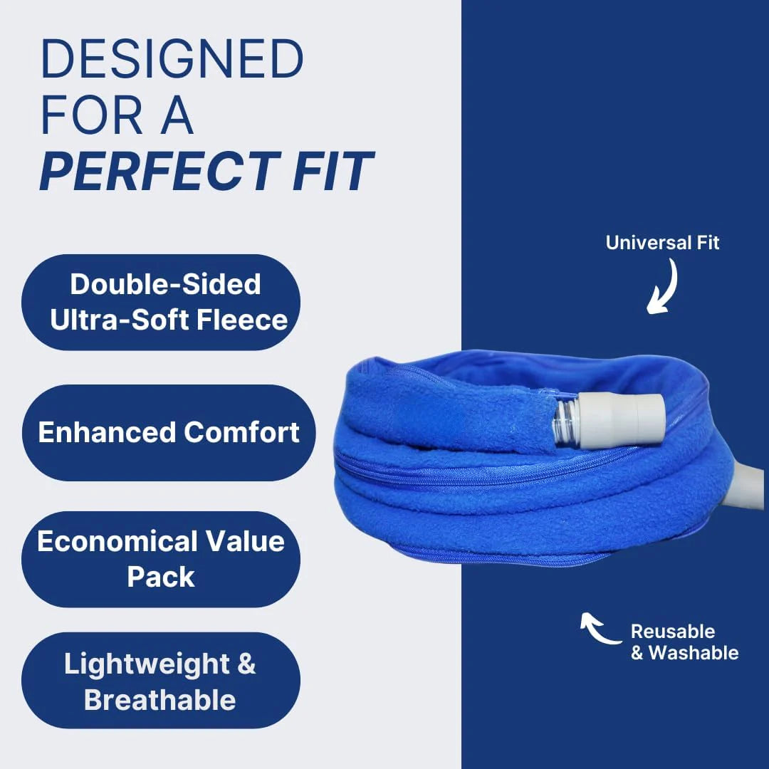 CPAP Hose Cover (6ft) - Compatible with ResMed, Fisher & Paykel and Other Tubes (Blue)
