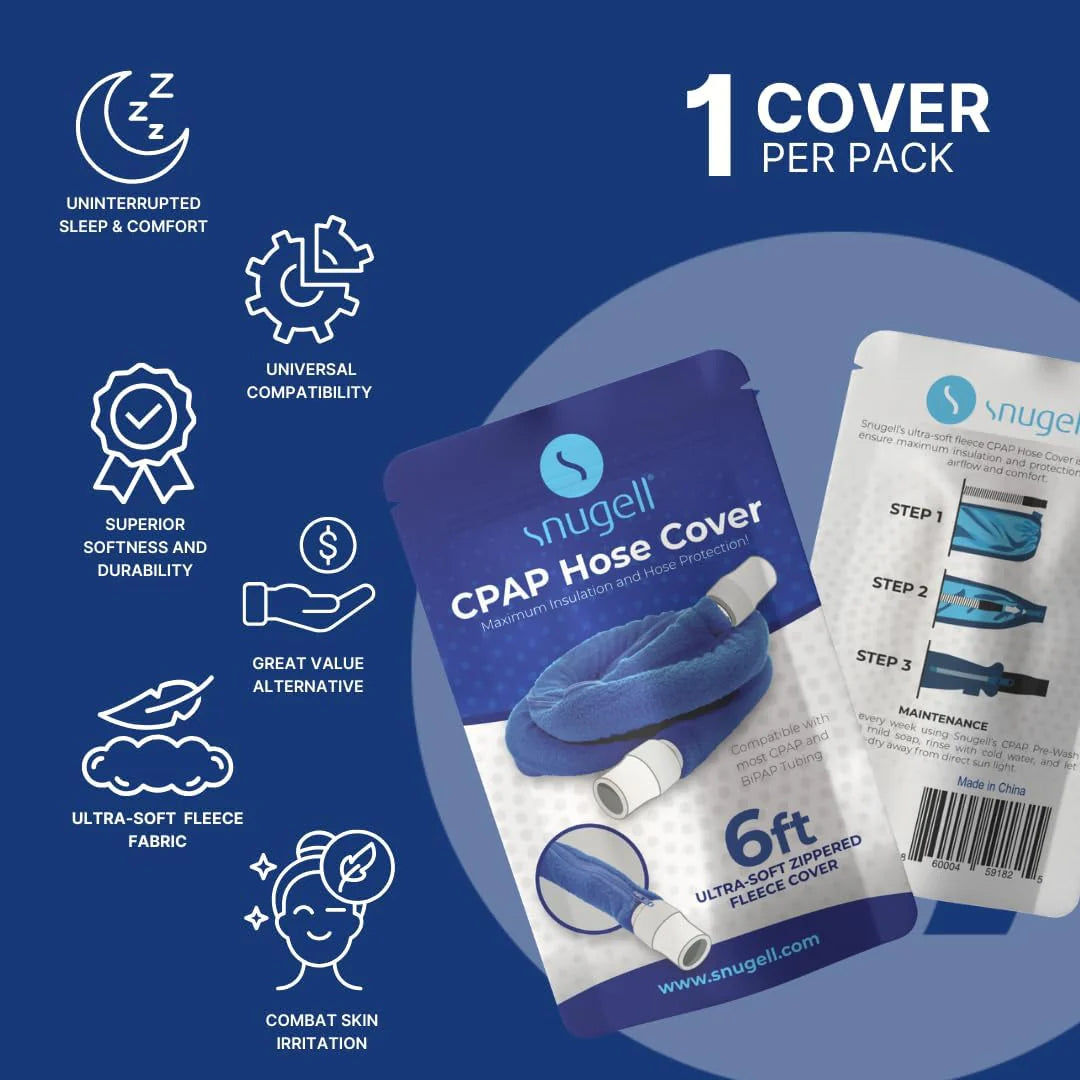 CPAP Hose Cover (6ft) - Compatible with ResMed, Fisher & Paykel and Other Tubes (Blue)