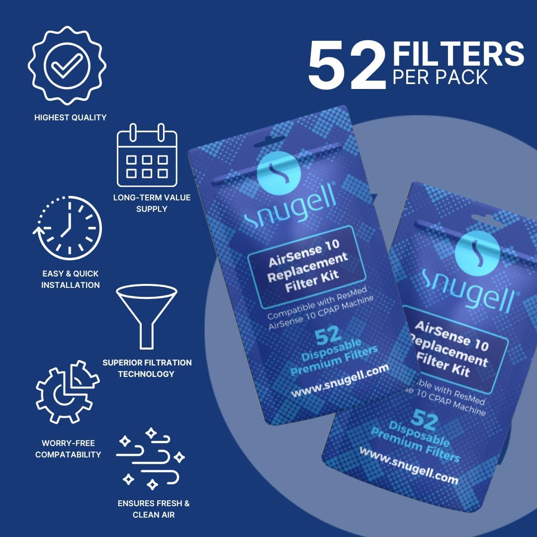 Disposable Replacement CPAP Filters for Resmed Airsense 10 & Aircurve 10-S9 - Available in 6-Pack and 52-Pack