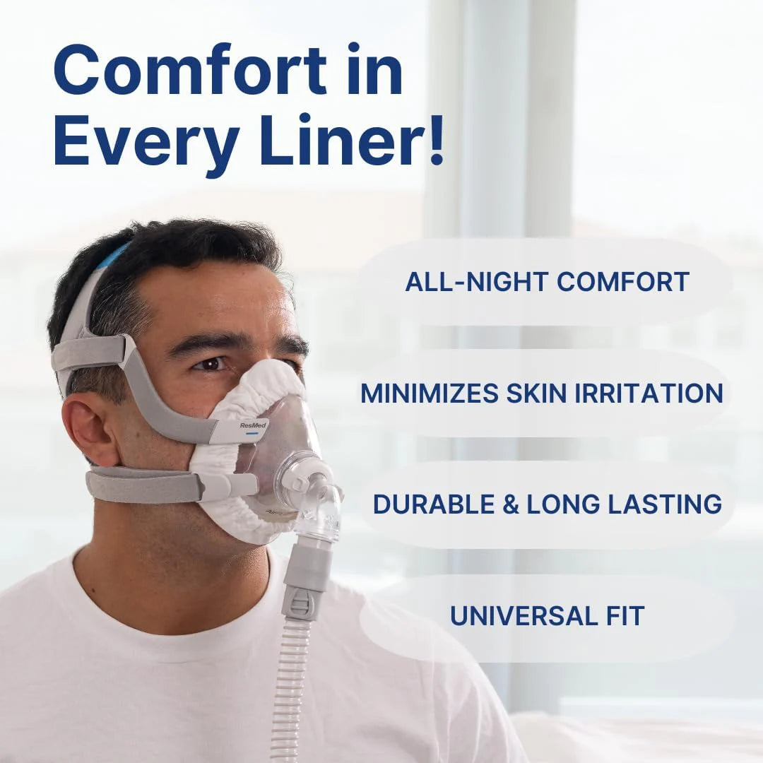 CPAP Mask Liners Full-Face (4-Pack, White)