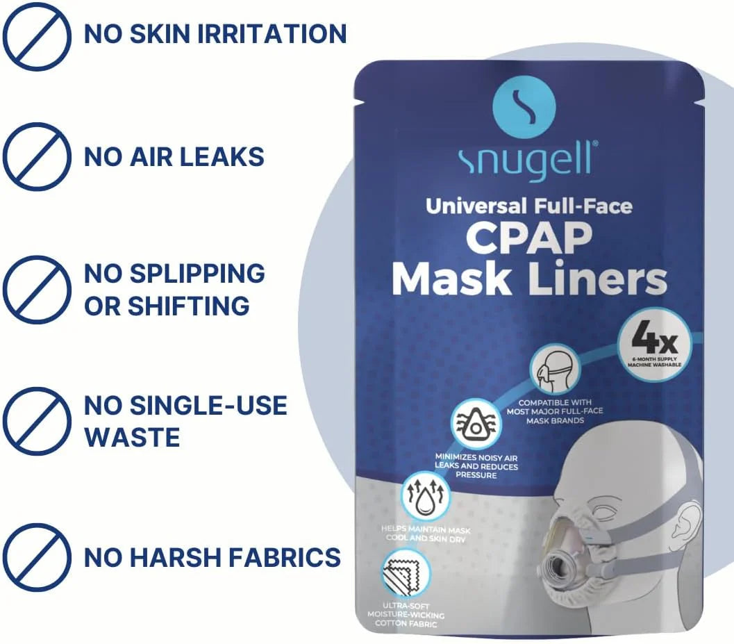 CPAP Mask Liners Full-Face (4-Pack, White)