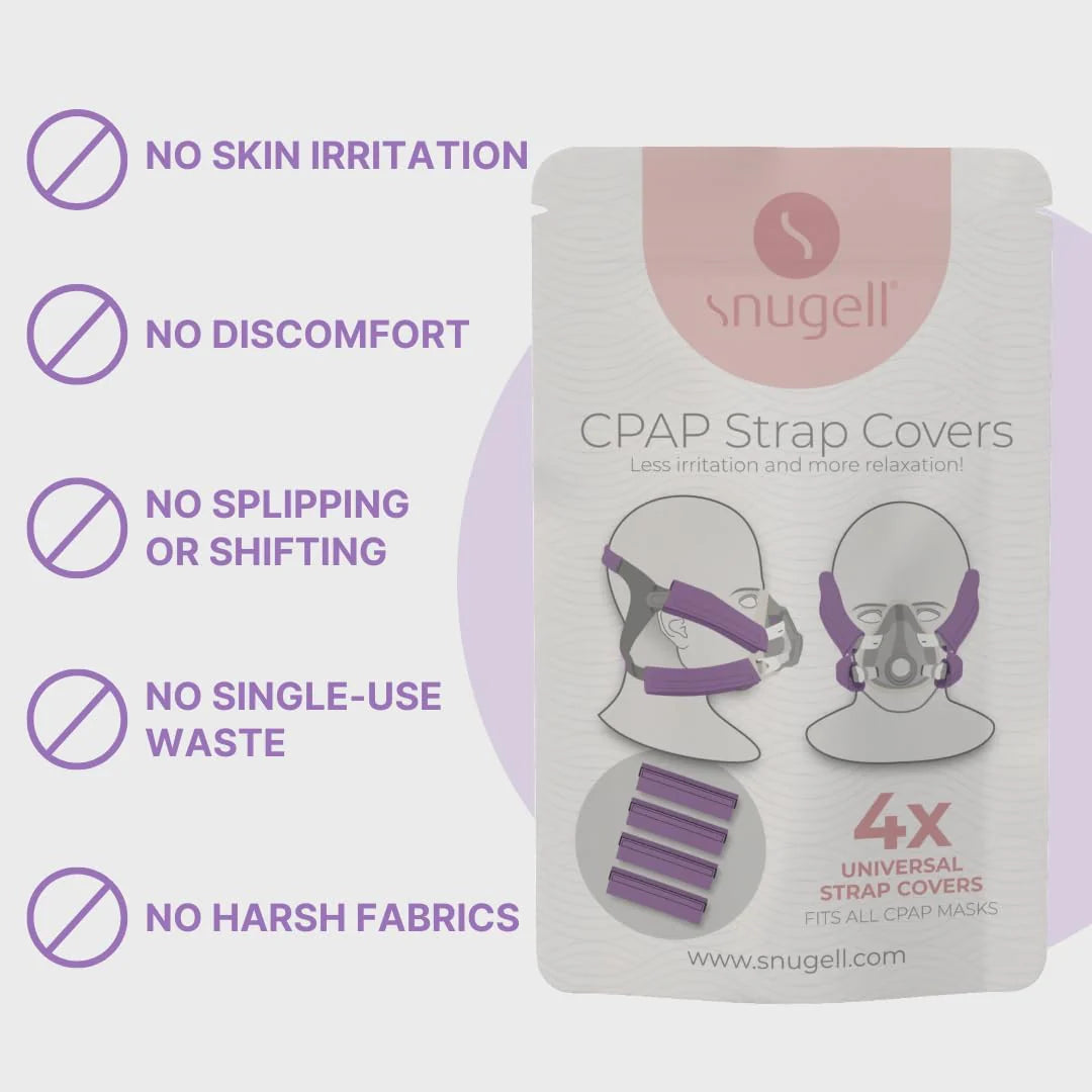 CPAP Strap Covers 4 Pack - Universal Fit for All CPAP Masks (Purple)