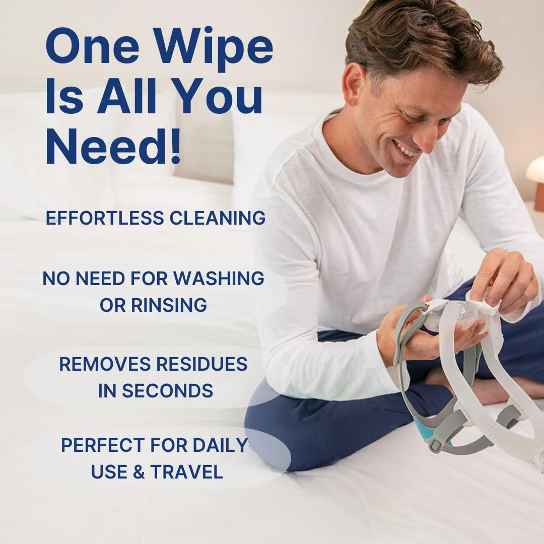 Snugell Unscented Individual CPAP Mask Wipes – Travel-Friendly 40-Pack– Lint & Alcohol-Free,Skin-Safe with Aloe Vera