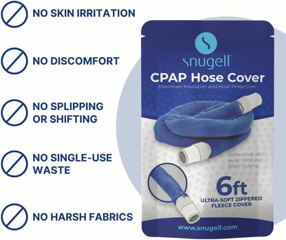 CPAP Hose Cover (6ft) - Compatible with ResMed, Fisher & Paykel and Other Tubes (Blue)