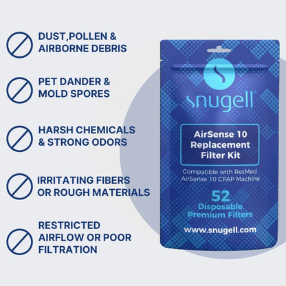 Disposable Replacement CPAP Filters for Resmed Airsense 10 & Aircurve 10-S9 - Available in 6-Pack and 52-Pack