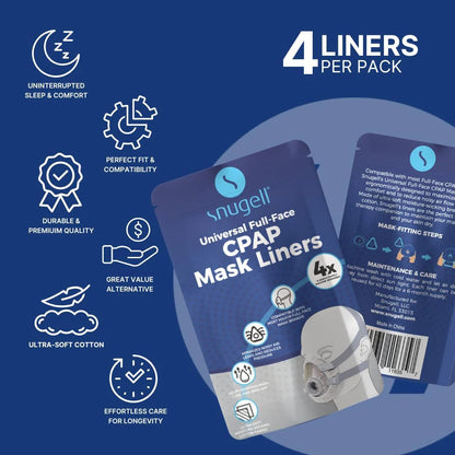 CPAP Mask Liners Full-Face (4-Pack, White)