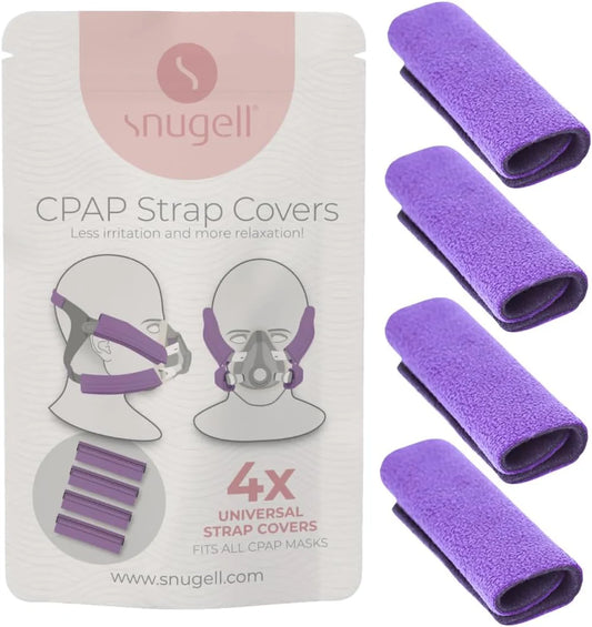 CPAP Strap Covers 4 Pack - Universal Fit for All CPAP Masks (Purple)