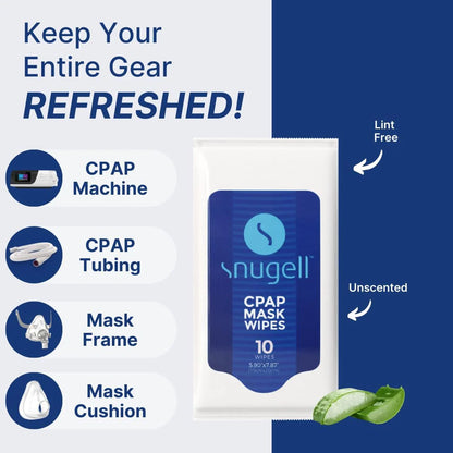 CPAP Travel Pack Mask Wipes - Unscented (12 Pack, 10 sheets/pack)